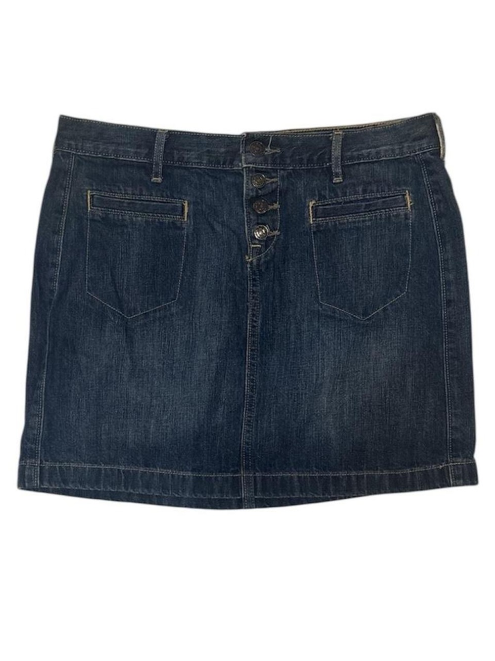 Vintage Dark Wash Old Navy Button Up Skirt with Pockets